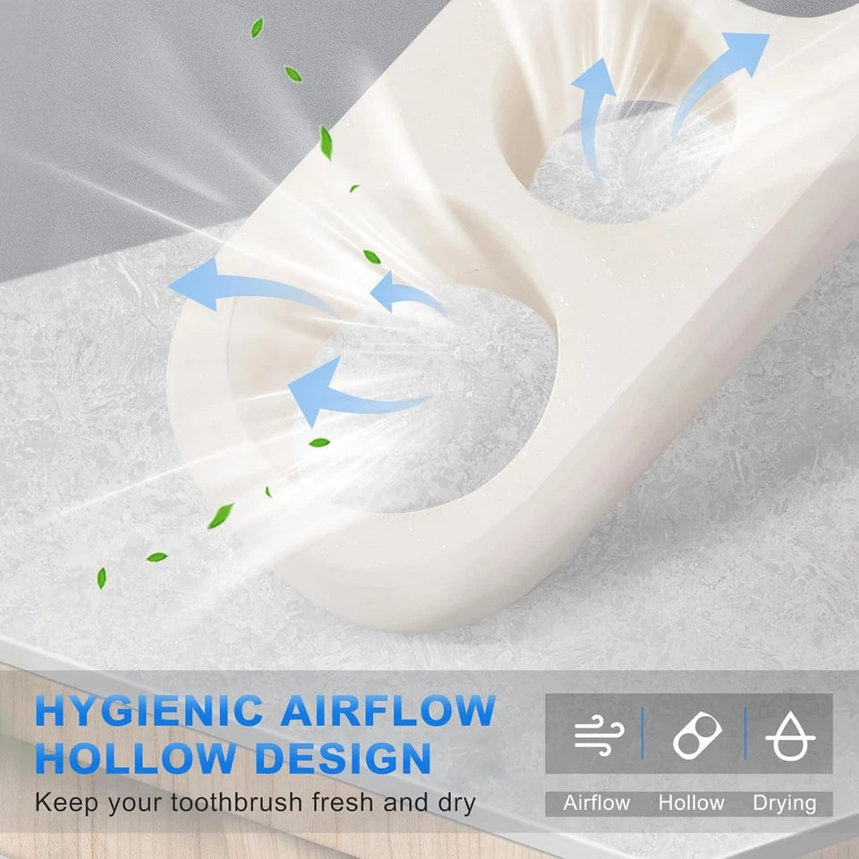 Bathroom toothbrush holder, 6-slot marble toothbrush and toothpaste holder