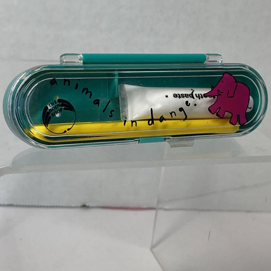 90s The Body Shop Animals in Danger vintage toothbrush and toothpaste holder